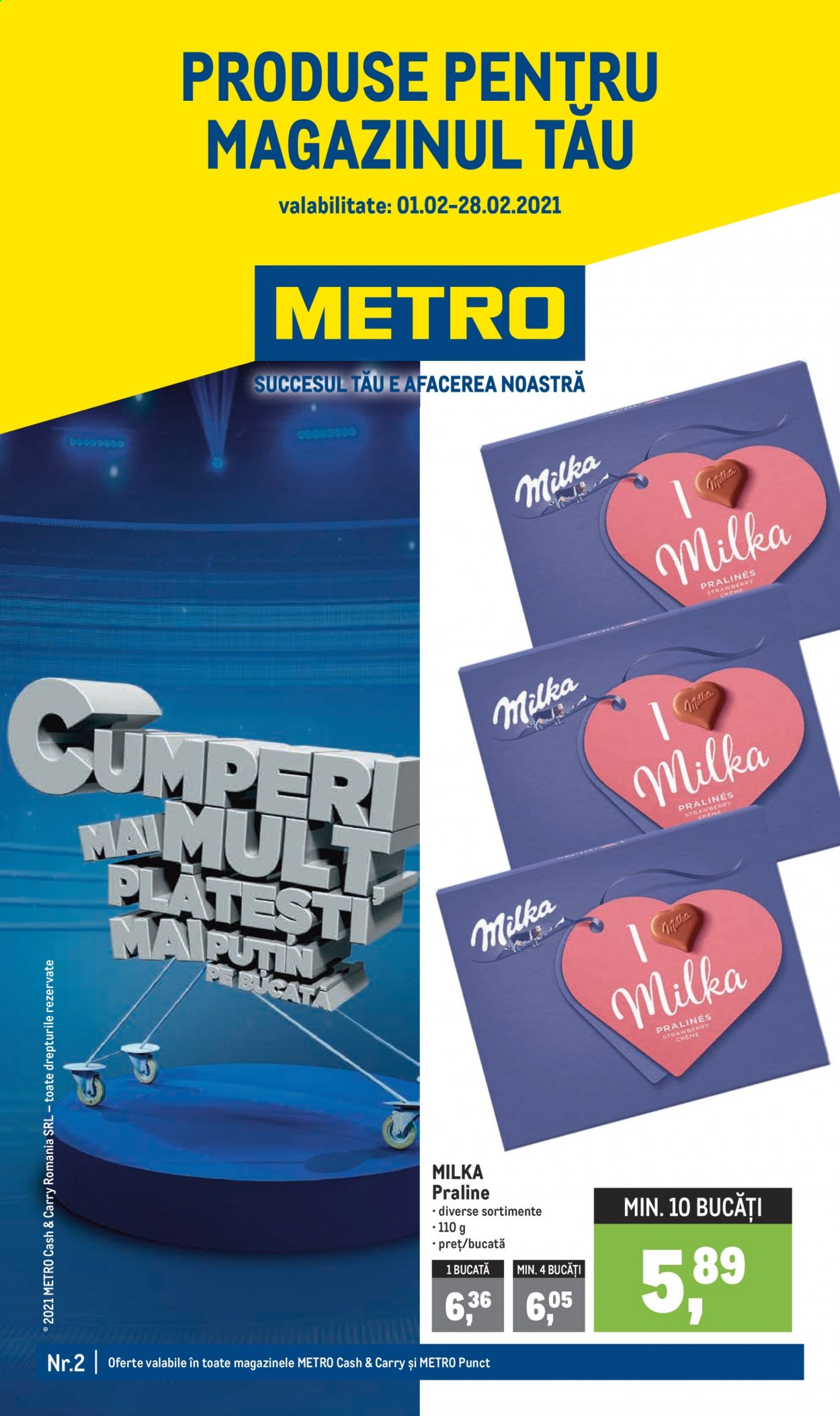 thumbnail - Cataloage Metro - 01.02.2021 - 28.02.2021 - Produse în vânzare - Milka, praline. Pagina 1.