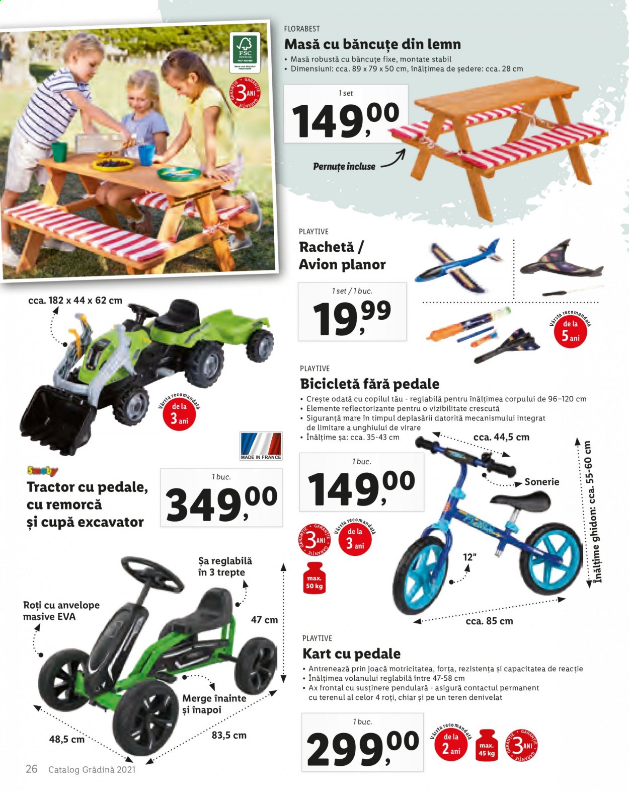 thumbnail - Cataloage Lidl - Produse în vânzare - masă, bicicleta, excavator, tractor, remorcă. Pagina 28.