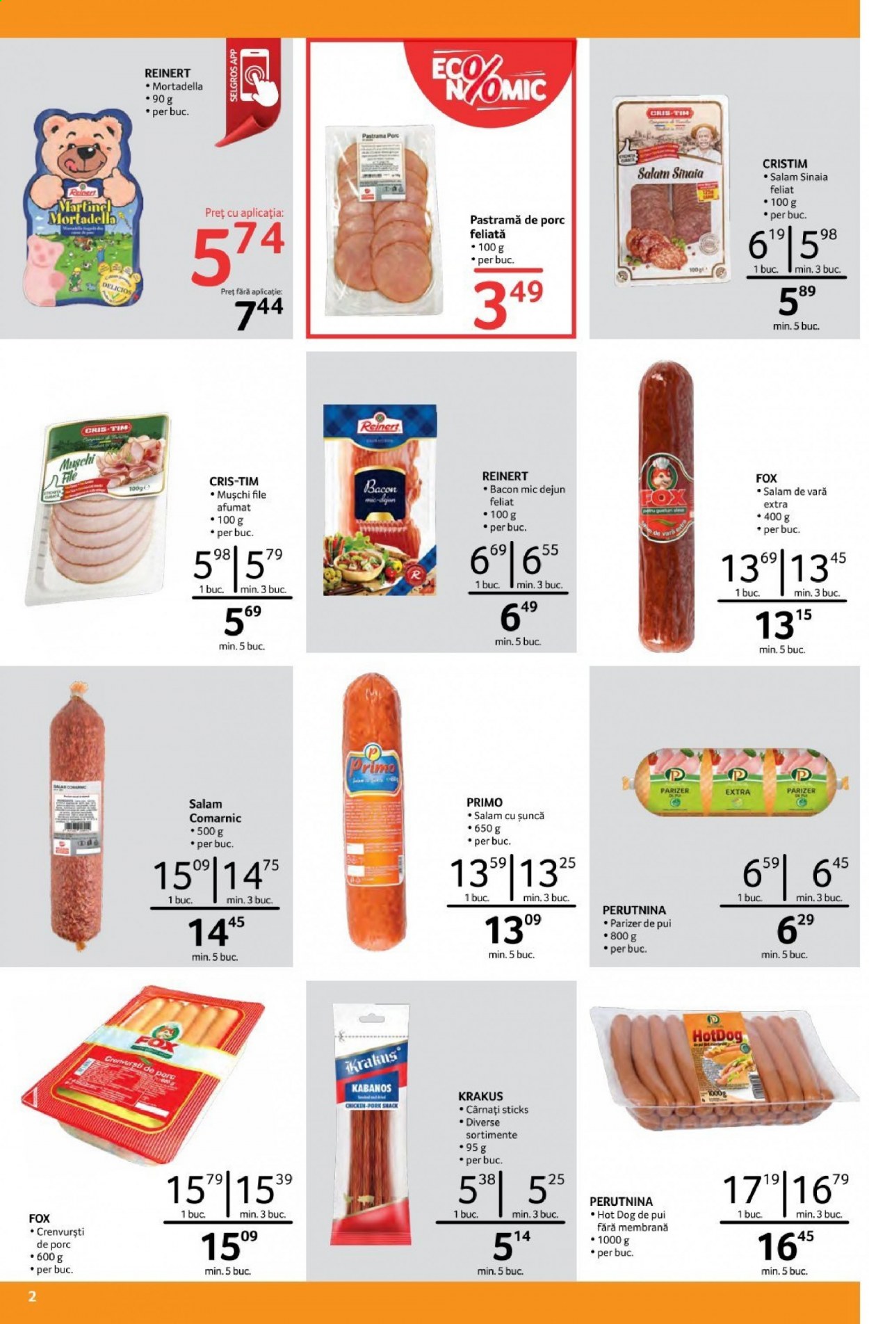 thumbnail - Cataloage Selgros - 01.03.2021 - 31.03.2021 - Produse în vânzare - crenvurști, hot dog, pastramă, bacon, mortadella, salam, salam cu șuncă, salam de vară, șuncă, Pur. Pagina 2.