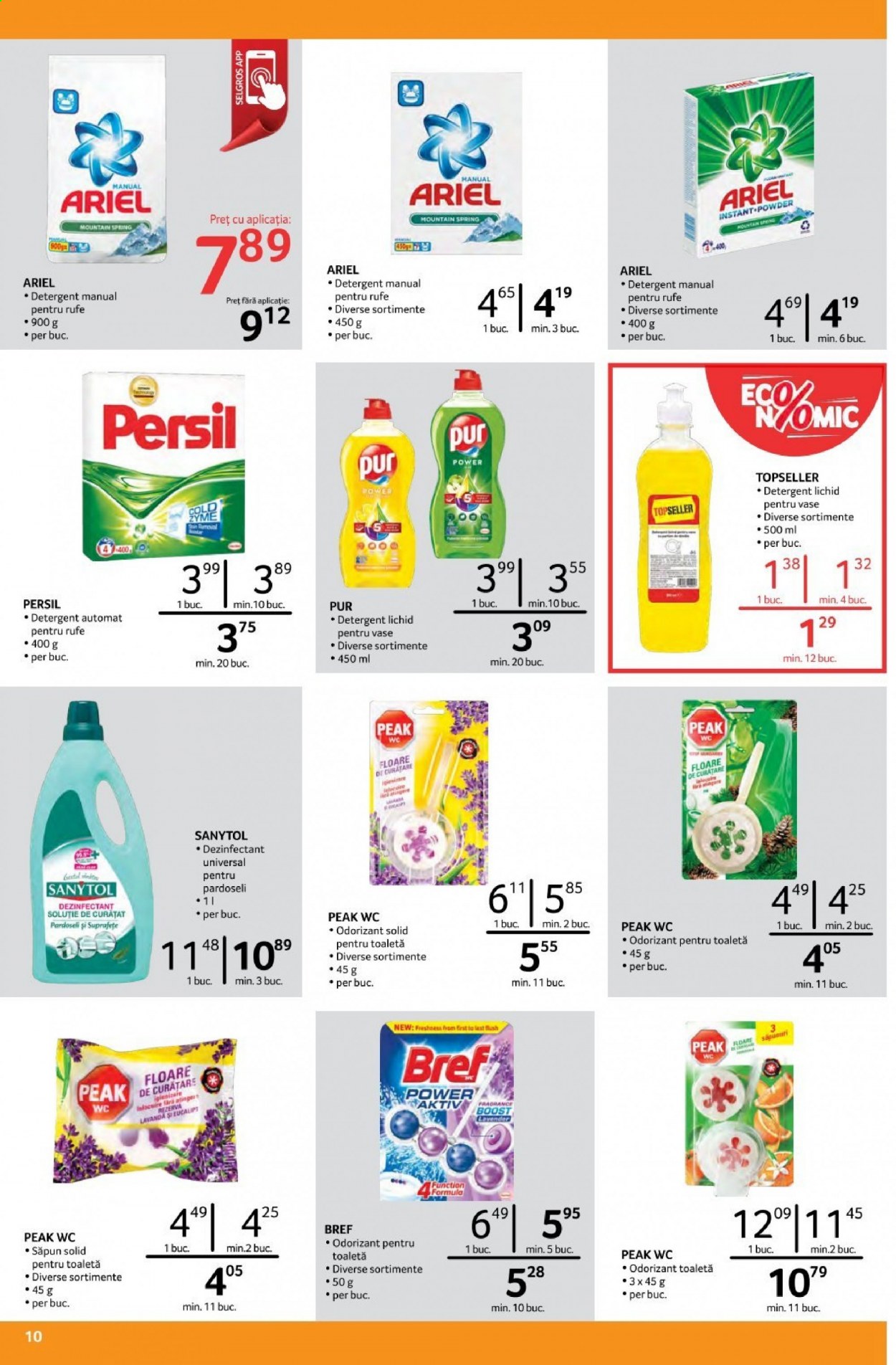 thumbnail - Cataloage Selgros - 01.03.2021 - 31.03.2021 - Produse în vânzare - detergent, Ariel, detergent automat, Persil, Pur, săpun, săpun solid. Pagina 10.