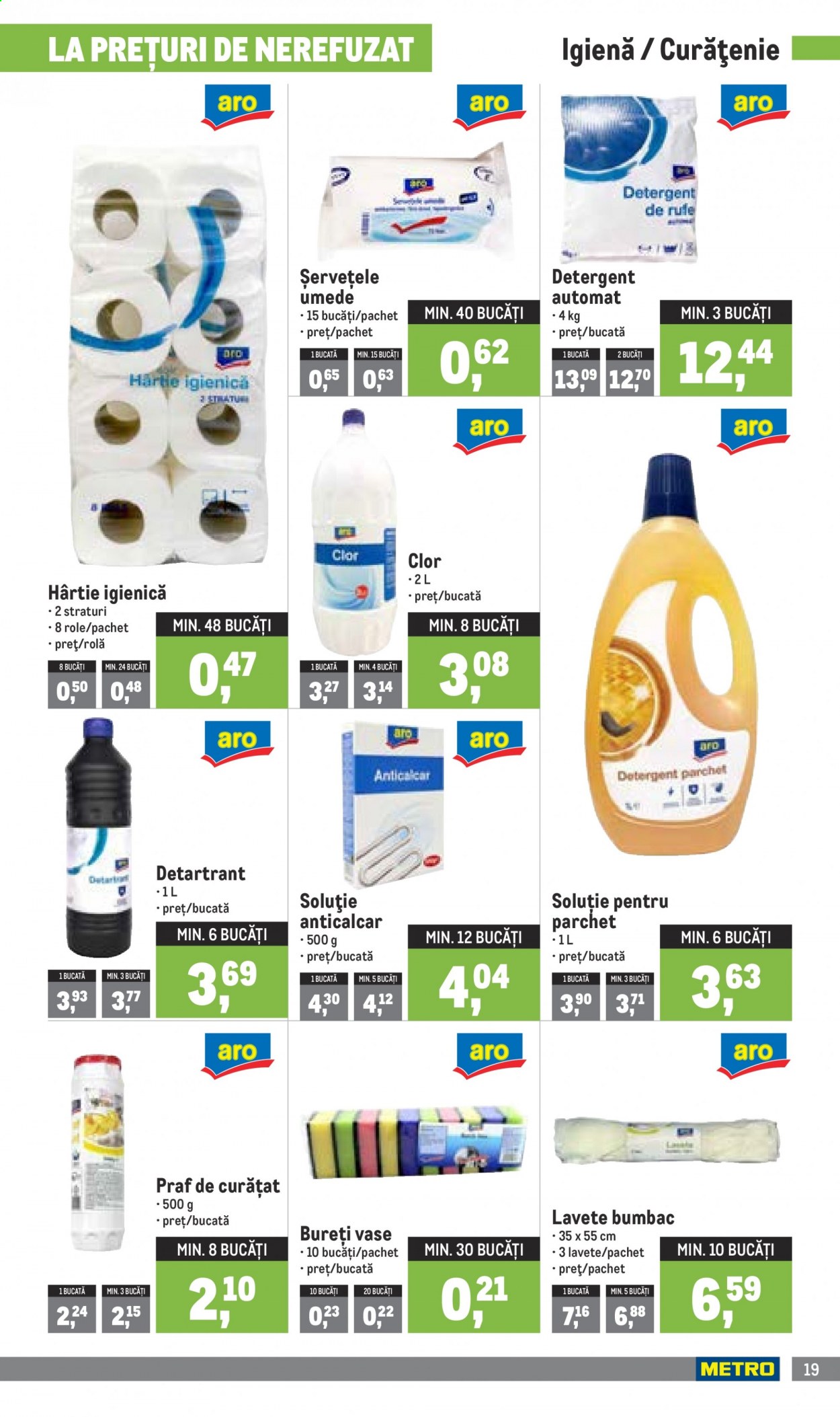 thumbnail - Cataloage Metro - 01.03.2021 - 31.03.2021 - Produse în vânzare - şerveţele, hârtie igienică, anticalcar, detergent, detergent automat. Pagina 19.