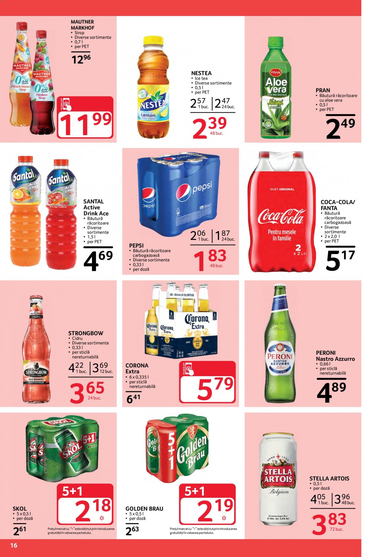thumbnail - Cataloage Selgros - 02.04.2021 - 15.04.2021 - Produse în vânzare - Corona, Stella Artois, Coca-Cola, băutură răcoritoare, Fanta, Pepsi. Pagina 16.