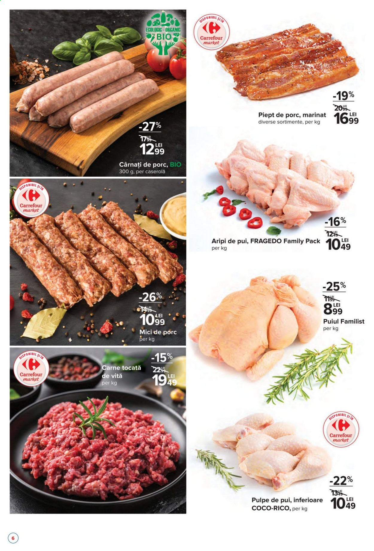 thumbnail - Cataloage Carrefour - 08.04.2021 - 14.04.2021 - Produse în vânzare - cârnați de porc, mici de porc, piept de porc. Pagina 4.