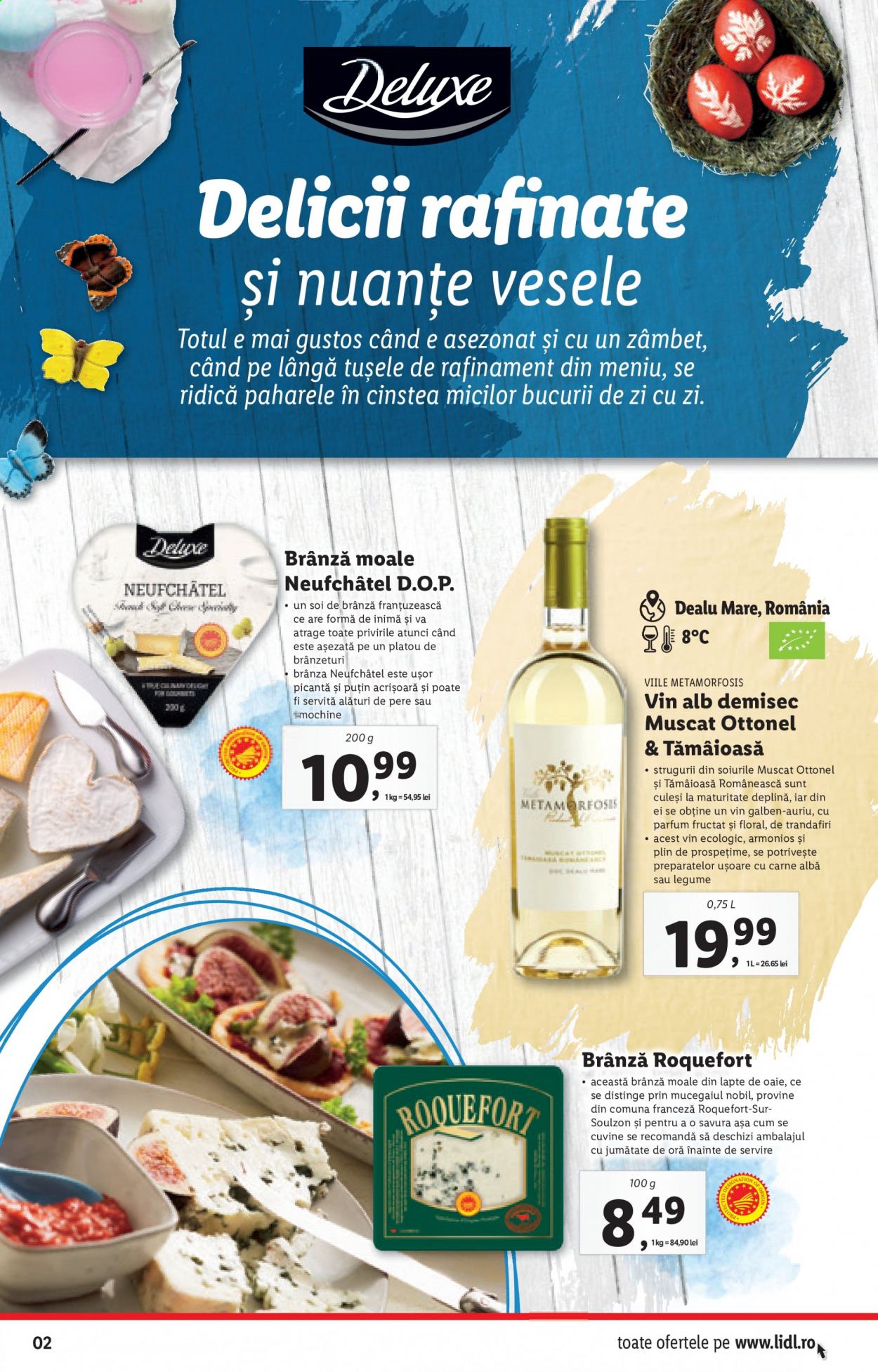 thumbnail - Cataloage Lidl - 26.04.2021 - 01.05.2021 - Produse în vânzare - alcool, roquefort, Tămâioasă Românească, vin alb, vin, platou, trandafiri. Pagina 2.