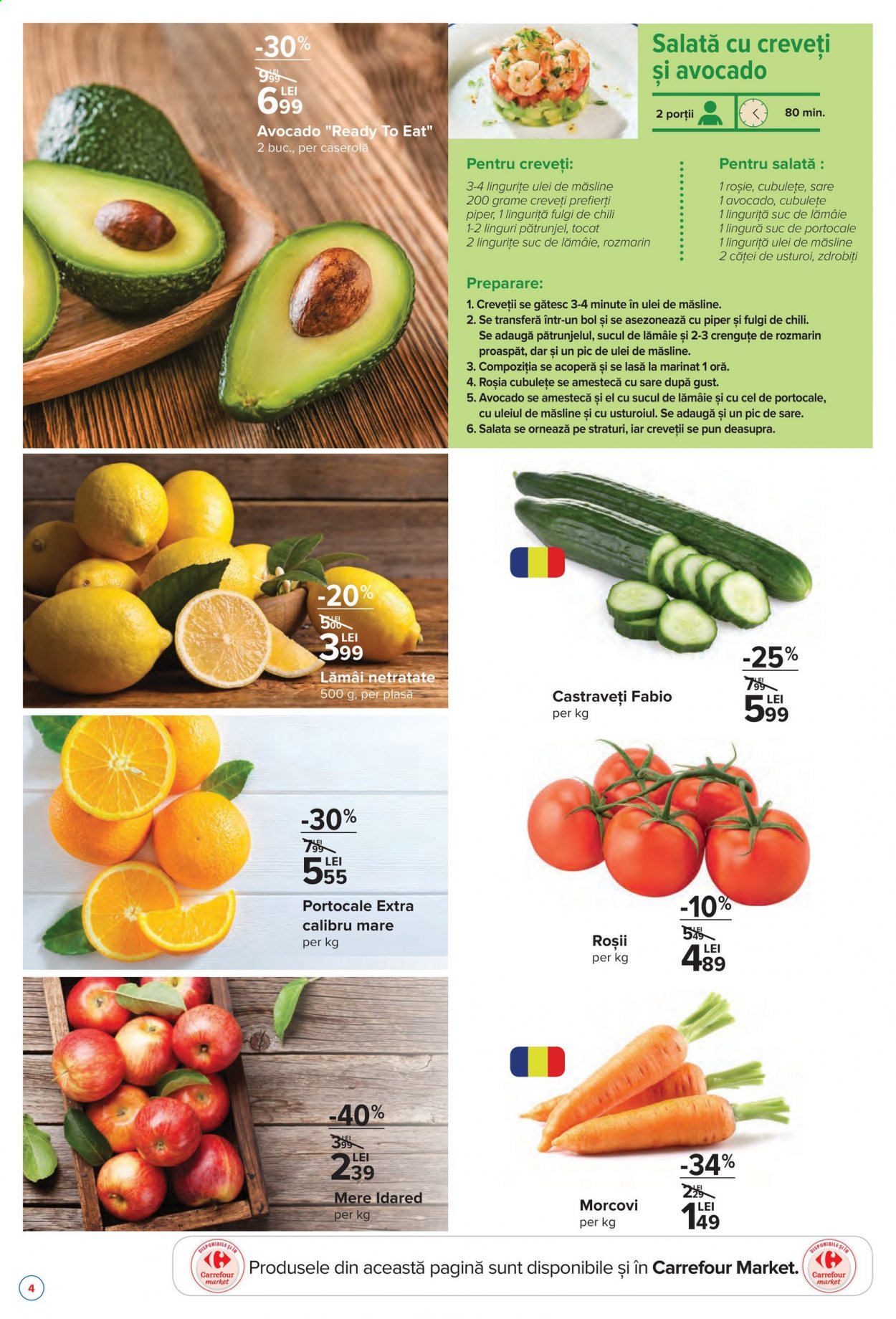 thumbnail - Cataloage Carrefour - 26.04.2021 - 05.05.2021 - Produse în vânzare - morcovi, lămâi, avocado, mere, castravețe, ulei de măsline, suc. Pagina 4.