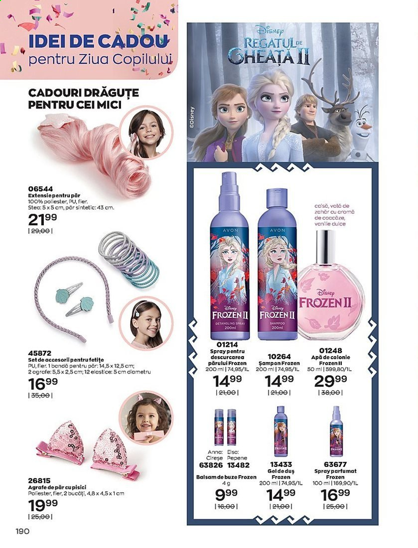 thumbnail - Cataloage Avon - 01.05.2021 - 31.05.2021 - Produse în vânzare - șampon, balsam de buze, spray parfumat, Disney. Pagina 190.