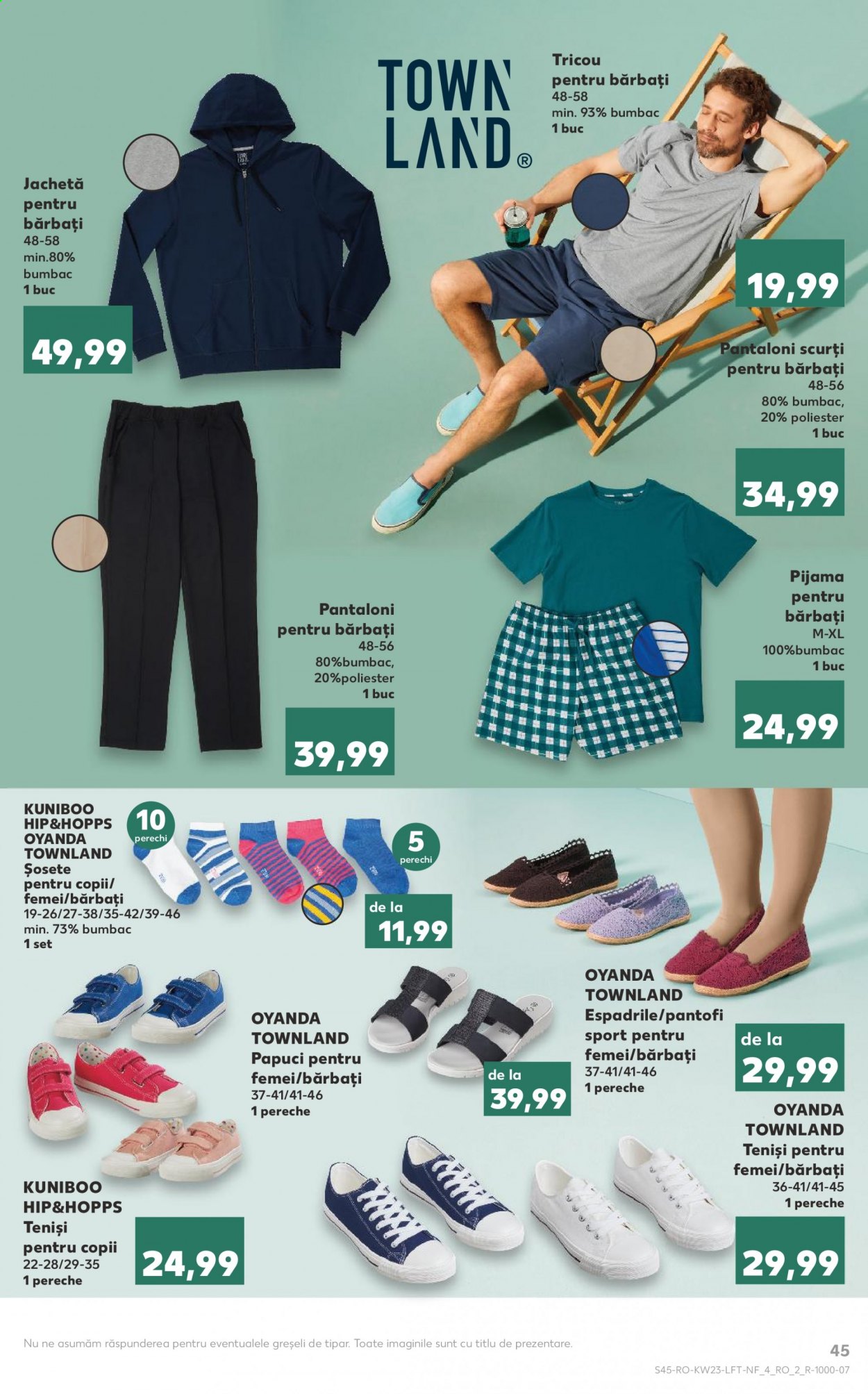 thumbnail - Cataloage Kaufland - 09.06.2021 - 15.06.2021 - Produse în vânzare - jachetă, pantalon, pantaloni scurti, tricou, pijama, șosete, pantofi, pantofi sport, papuci, tenişi. Pagina 45.