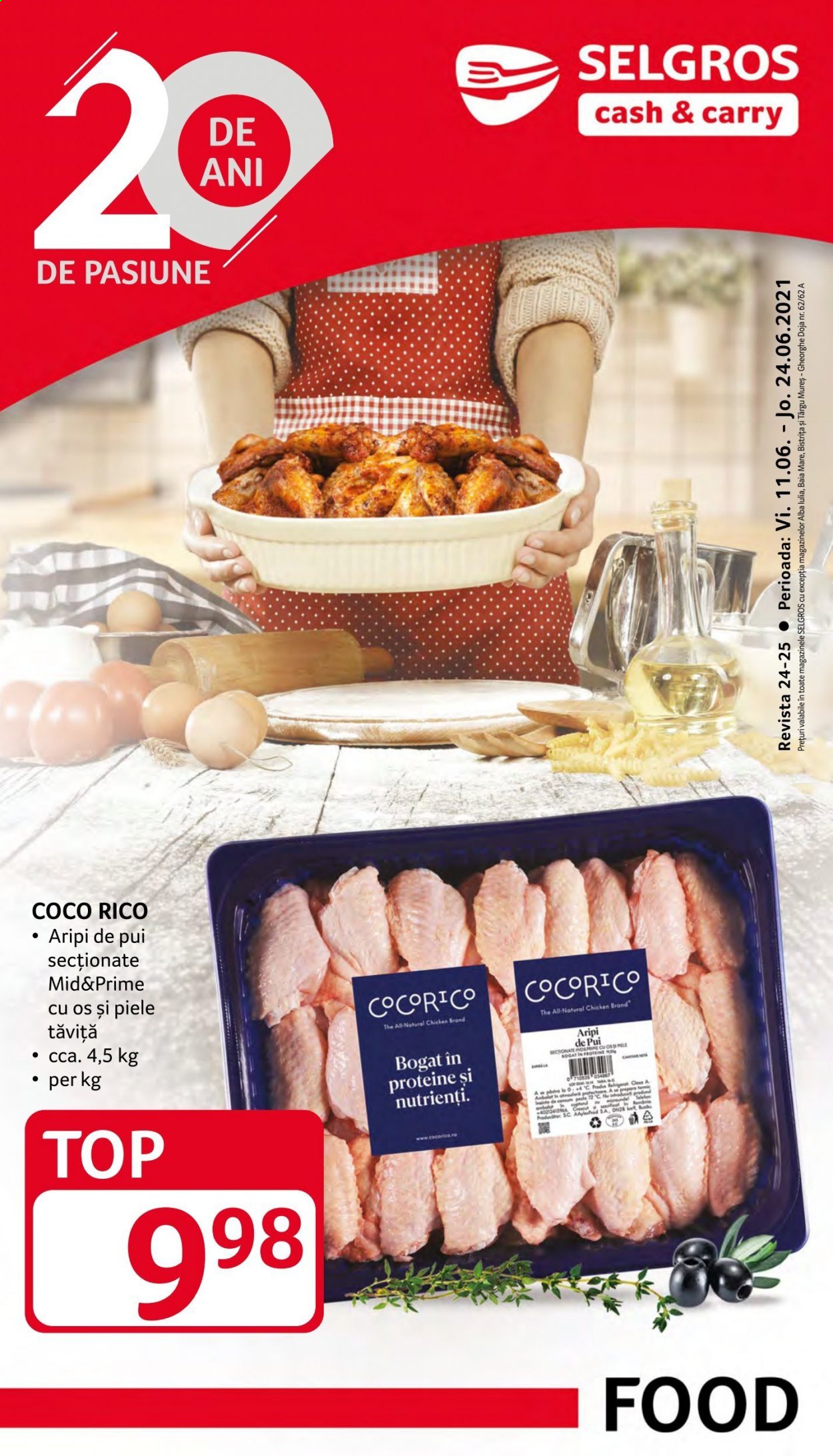 thumbnail - Cataloage Selgros - 11.06.2021 - 24.06.2021 - Produse în vânzare - aripi de pui, carne de pui. Pagina 1.
