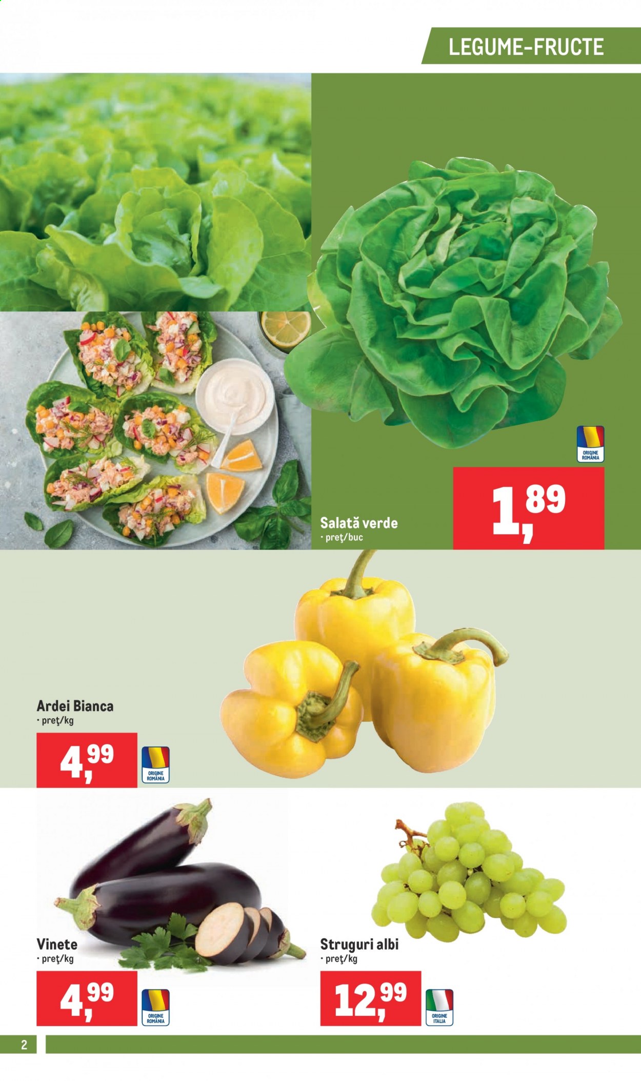 thumbnail - Cataloage Metro - 16.06.2021 - 22.06.2021 - Produse în vânzare - ardei, salată, vinete, struguri, struguri albi. Pagina 2.