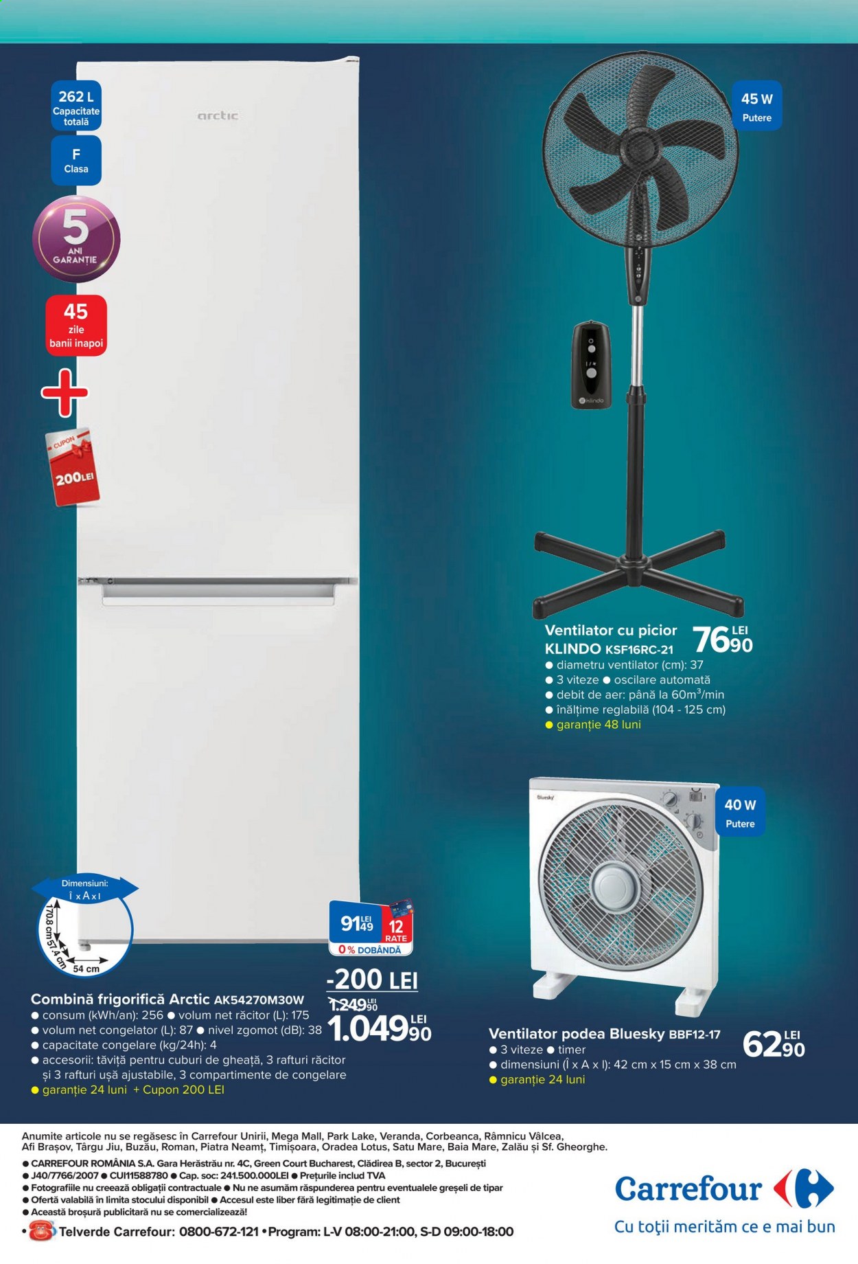 thumbnail - Cataloage Carrefour - 08.07.2021 - 28.07.2021 - Produse în vânzare - combina frigorifica, congelator, ventilator. Pagina 8.