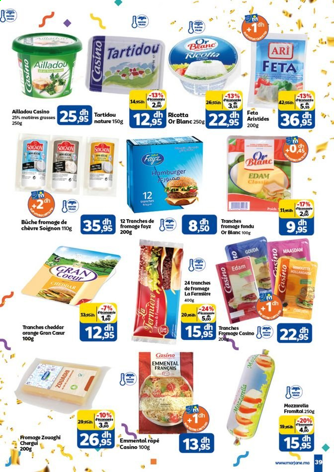 <magasin> - <du DD/MM/YYYY au DD/MM/YYYY> - Produits soldés - ,<products from flyers>. Page 39. 