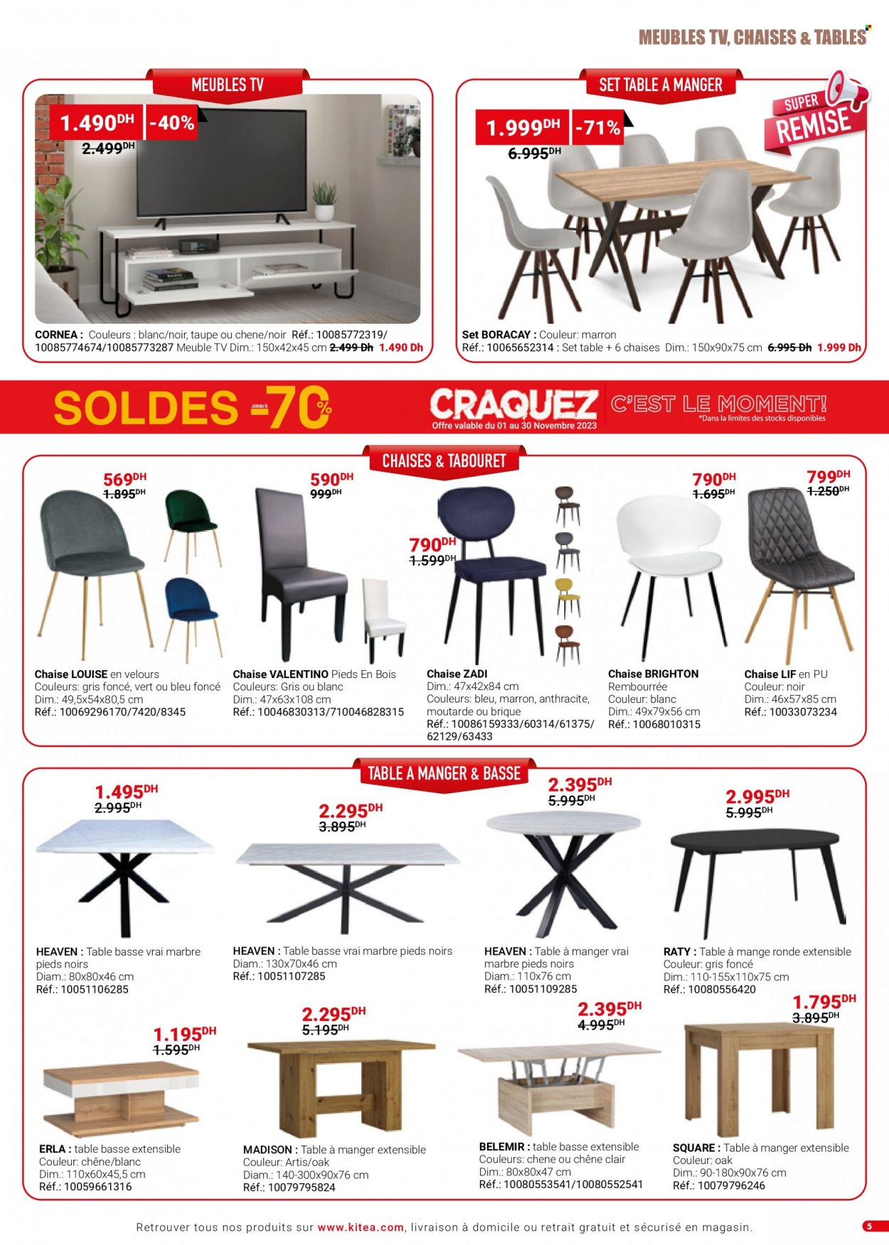 thumbnail - <magasin> - <du DD/MM/YYYY au DD/MM/YYYY> - Produits soldés - ,<products from flyers>. Page 5.