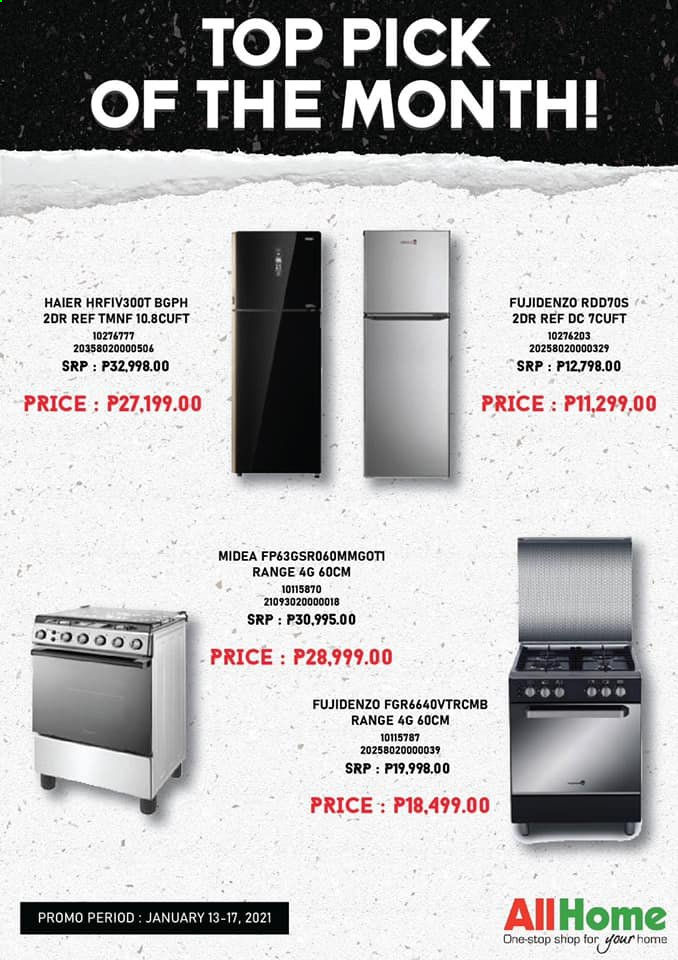 thumbnail - AllHome offer  - 13.1.2021 - 15.1.2021 - Sales products - Haier, Midea. Page 1.