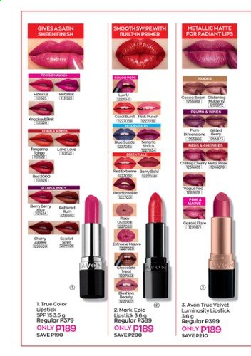 thumbnail - Avon offer  - Sales products - Avon, True Color, lipstick. Page 18.