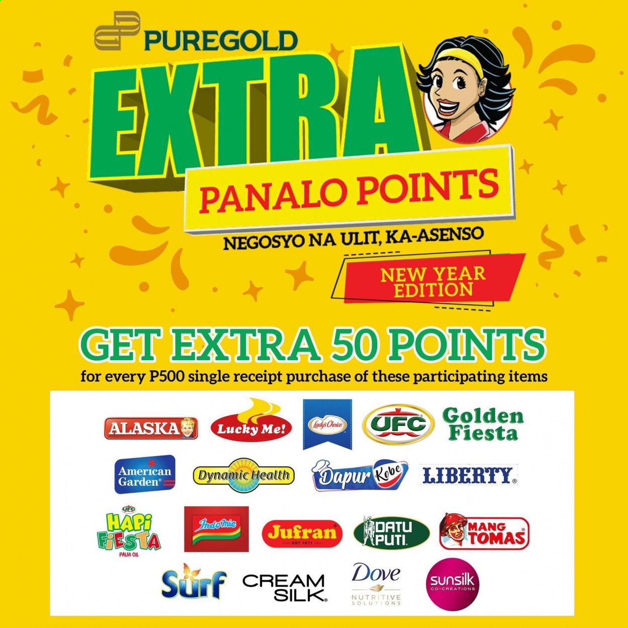 thumbnail - Puregold offer  - 18.1.2021 - 31.1.2021 - Sales products - palm oil, Surf, Dove, Sunsilk, Cream Silk. Page 1.