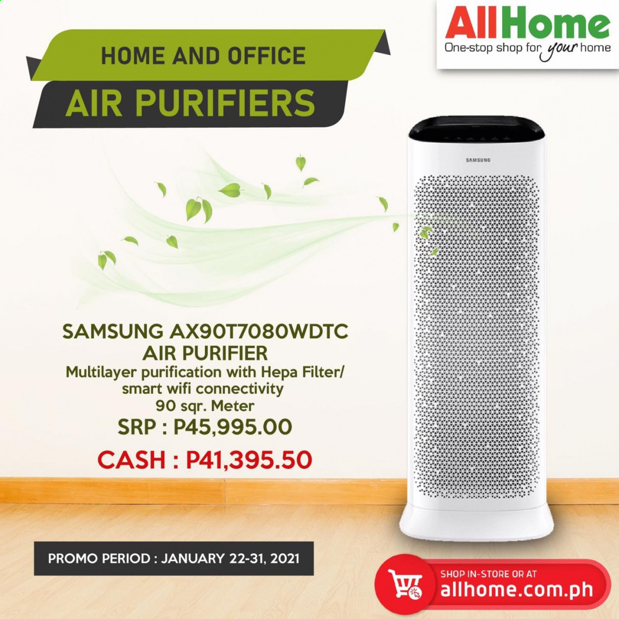 thumbnail - AllHome offer  - 22.1.2021 - 31.1.2021 - Sales products - Samsung, air purifier. Page 2.