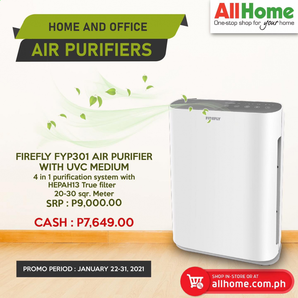 thumbnail - AllHome offer  - 22.1.2021 - 31.1.2021 - Sales products - air purifier. Page 8.