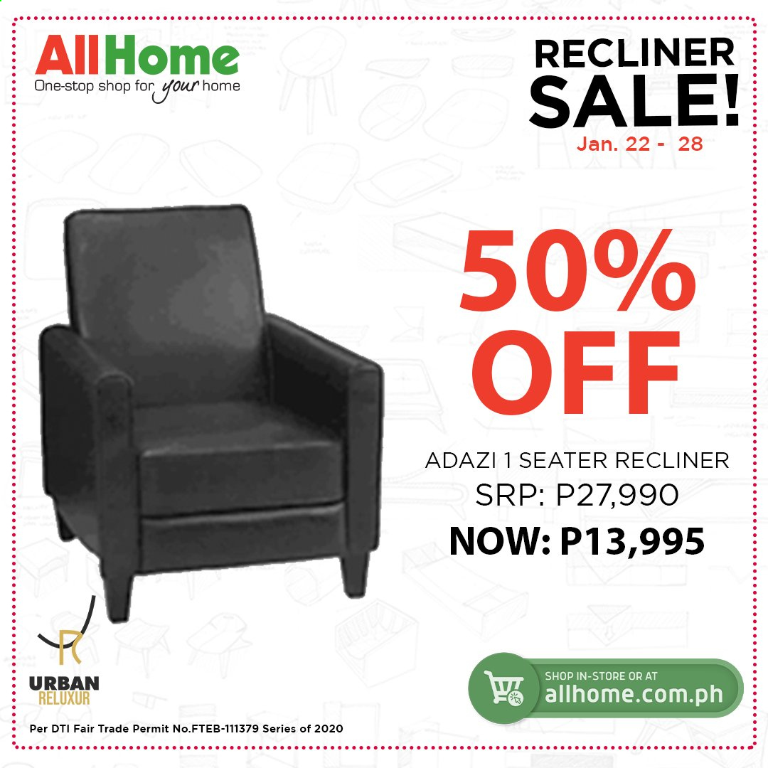 thumbnail - AllHome offer  - 22.1.2021 - 28.1.2021 - Sales products - recliner chair. Page 2.