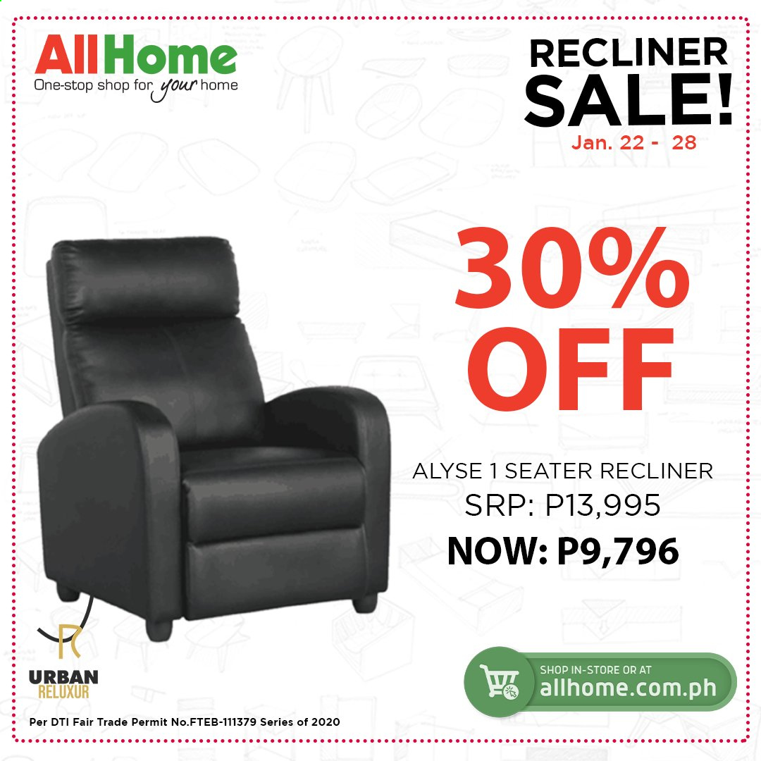 thumbnail - AllHome offer  - 22.1.2021 - 28.1.2021 - Sales products - recliner chair. Page 3.