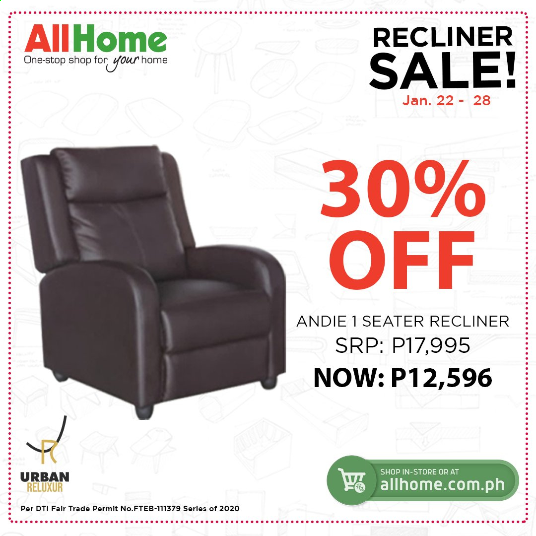 thumbnail - AllHome offer  - 22.1.2021 - 28.1.2021 - Sales products - recliner chair. Page 5.