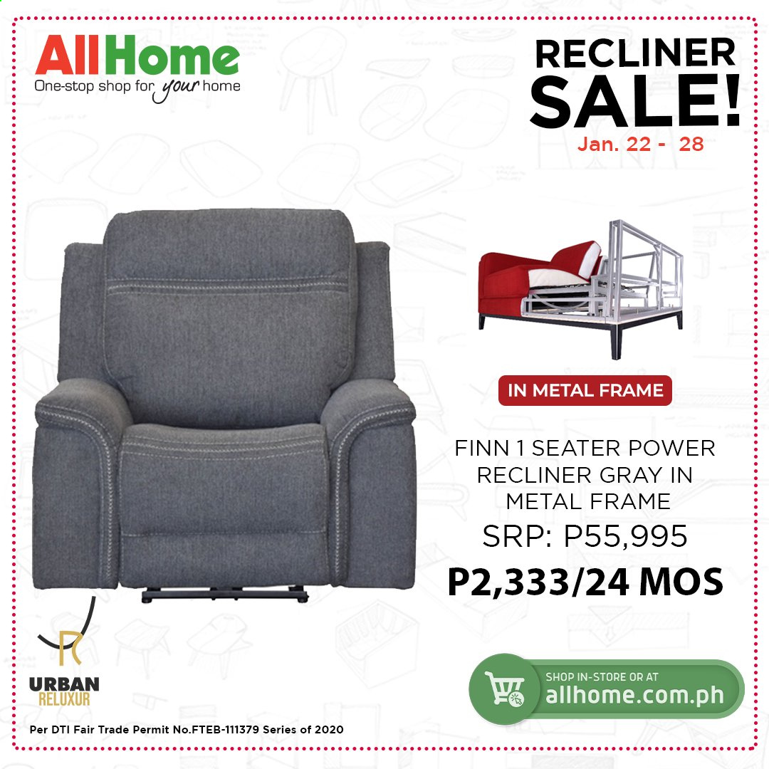 thumbnail - AllHome offer  - 22.1.2021 - 28.1.2021 - Sales products - recliner chair, metal frame. Page 8.