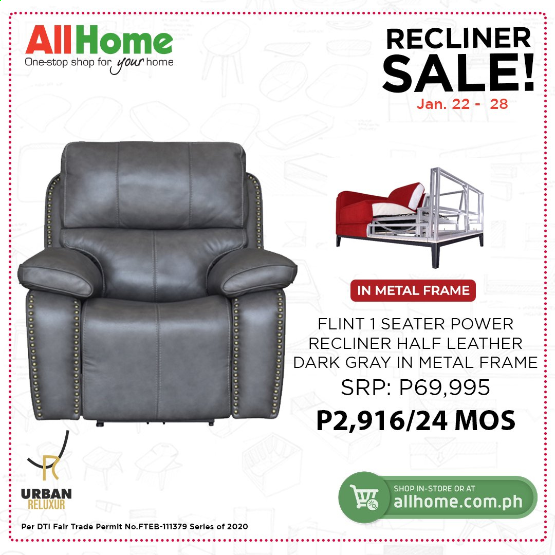 thumbnail - AllHome offer  - 22.1.2021 - 28.1.2021 - Sales products - recliner chair, metal frame. Page 9.