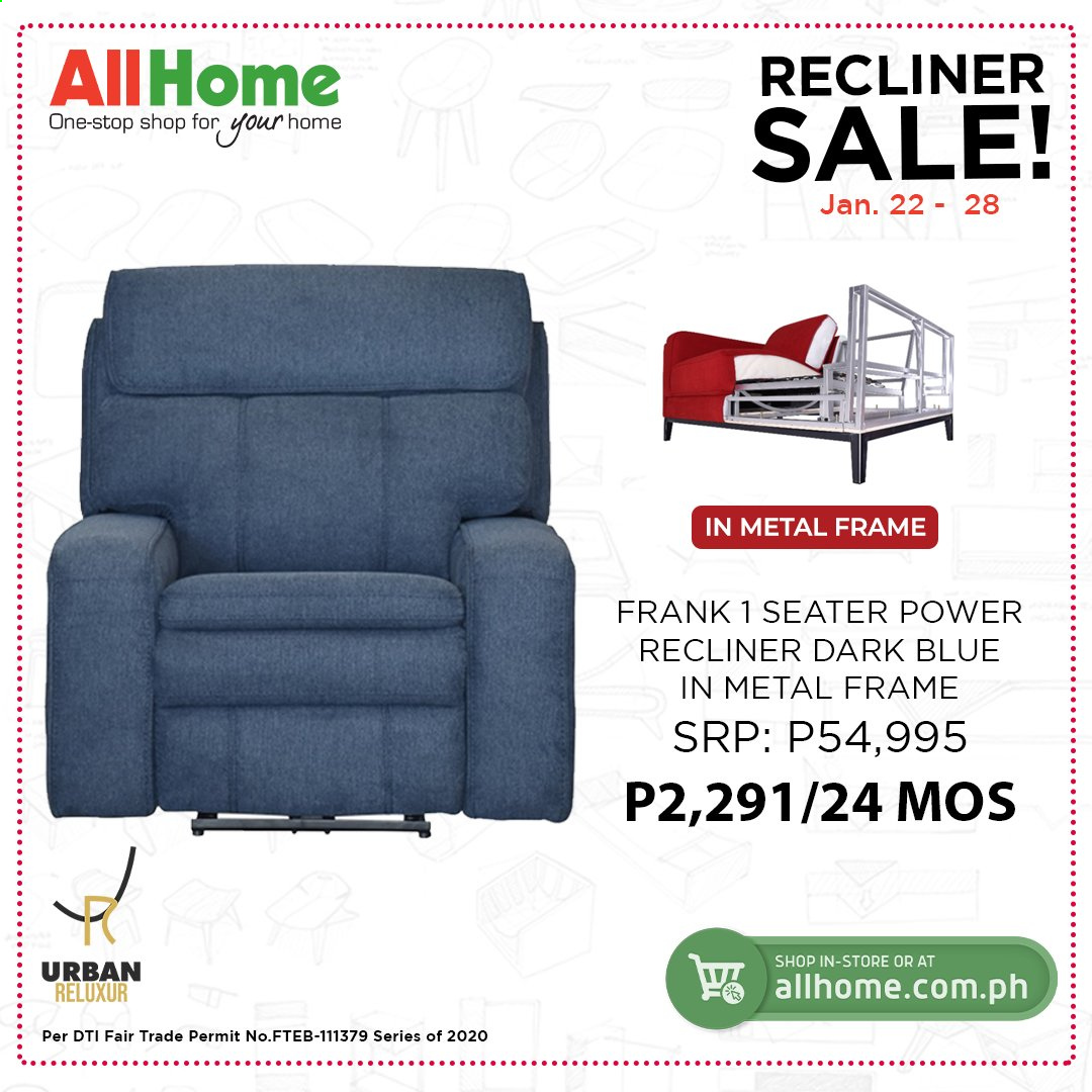 thumbnail - AllHome offer  - 22.1.2021 - 28.1.2021 - Sales products - recliner chair, metal frame. Page 10.