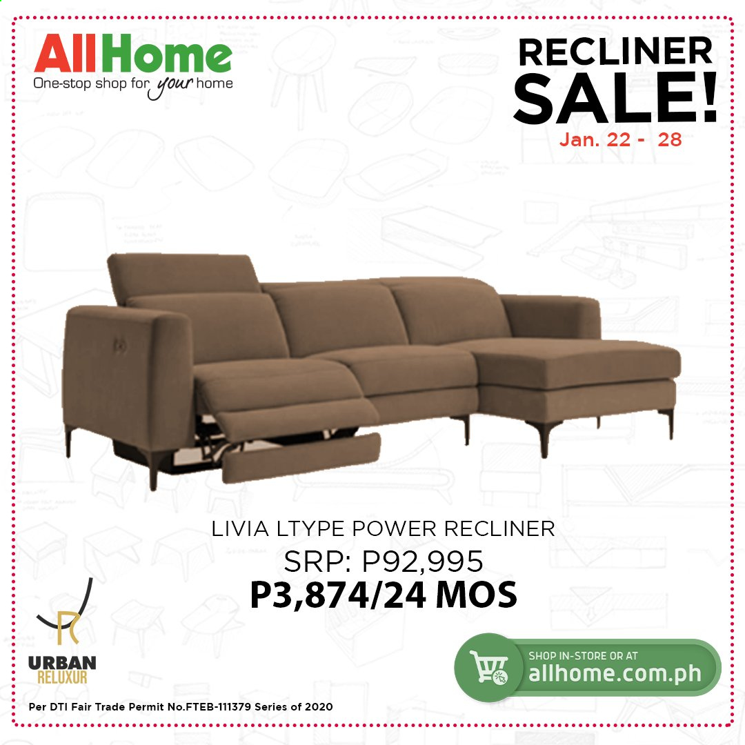 thumbnail - AllHome offer  - 22.1.2021 - 28.1.2021 - Sales products - recliner chair. Page 12.