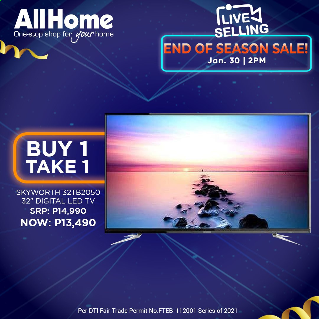 thumbnail - AllHome offer  - 30.1.2021 - 30.1.2021 - Sales products - LED TV, TV, Skyworth. Page 2.
