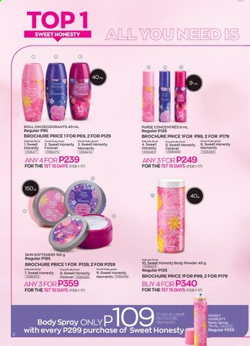 thumbnail - Avon offer  - 1.2.2021 - 28.2.2021 - Sales products - body spray, roll-on, deodorant, wallet. Page 4.