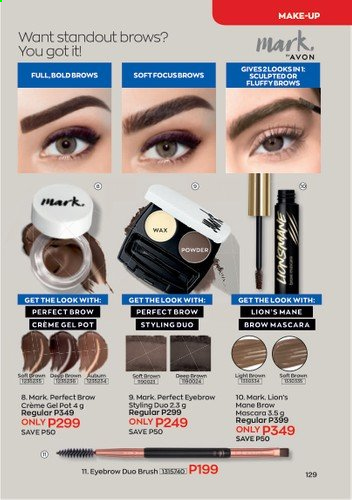 thumbnail - Avon offer  - 1.2.2021 - 28.2.2021 - Sales products - Avon, makeup, mascara, brush. Page 129.