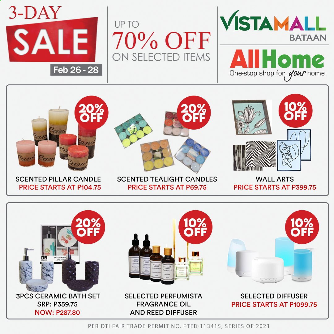 thumbnail - AllHome offer  - 26.2.2021 - 28.2.2021 - Sales products - candle, diffuser, tealight. Page 4.