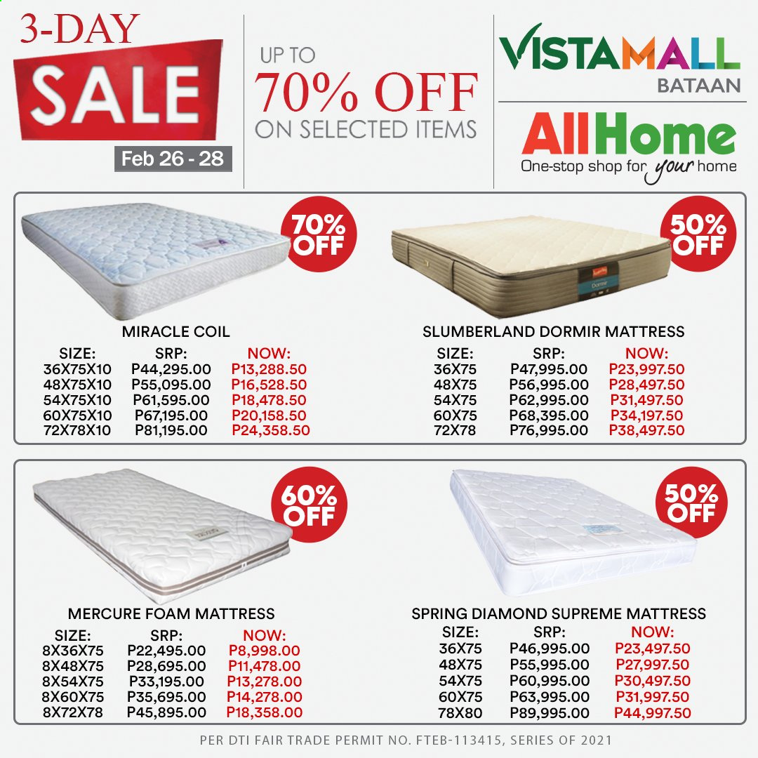 thumbnail - AllHome offer  - 26.2.2021 - 28.2.2021 - Sales products - mattress. Page 6.