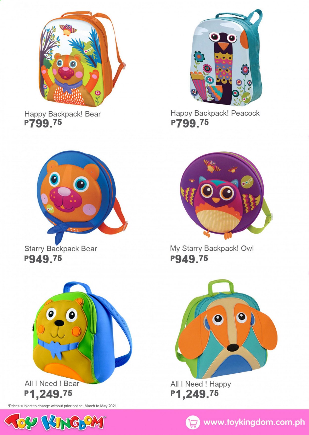 thumbnail - Toy Kingdom offer  - Sales products - backpack, owl. Page 66.