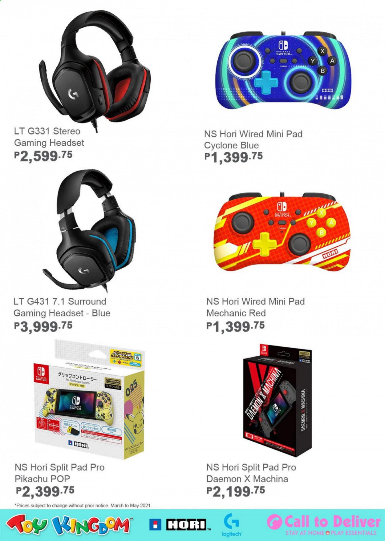 thumbnail - Toy Kingdom offer  - Sales products - gaming headset, Nintendo Switch, pin, Pikachu, headset, toys. Page 51.