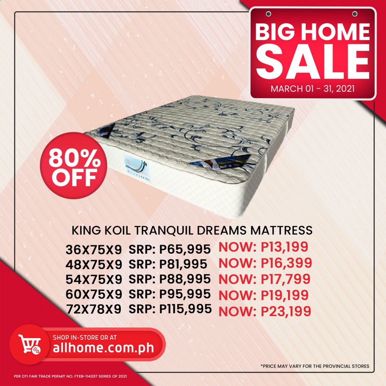 thumbnail - AllHome offer  - 1.3.2021 - 31.3.2021 - Sales products - mattress. Page 2.