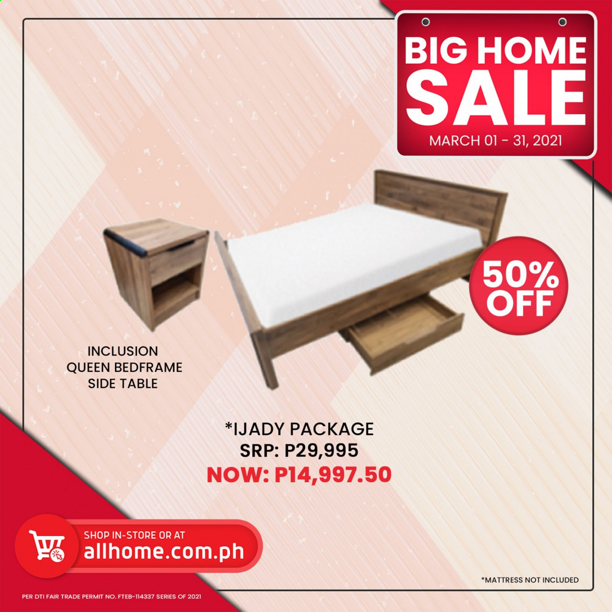 thumbnail - AllHome offer  - 1.3.2021 - 31.3.2021 - Sales products - table, sidetable, mattress. Page 4.