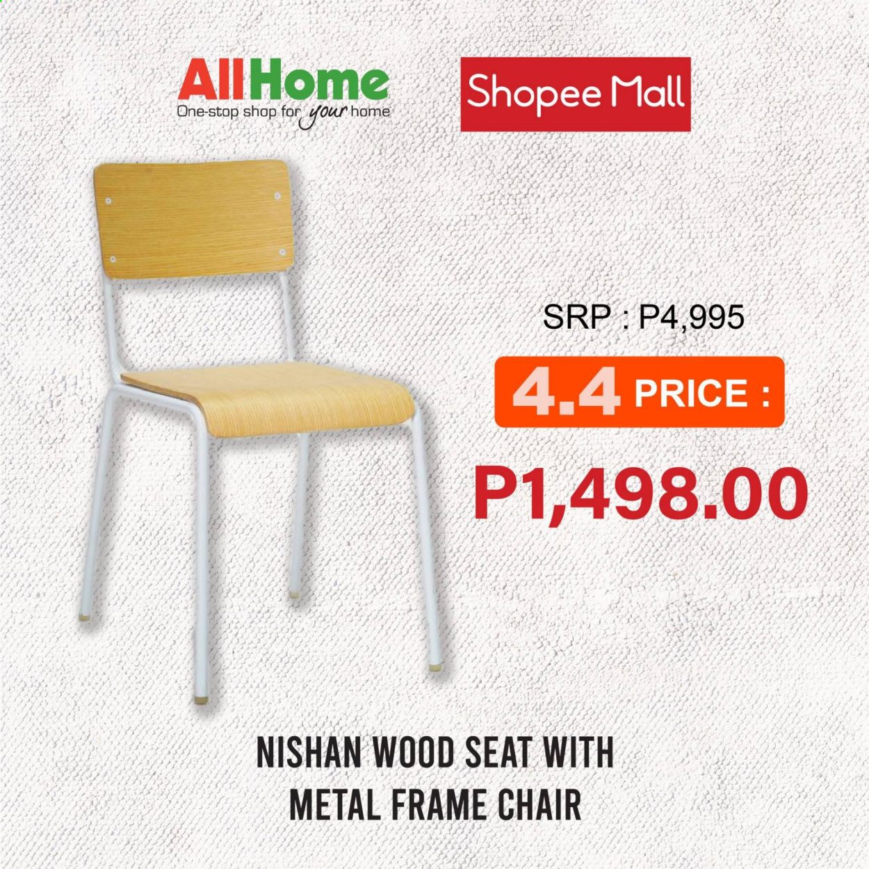 thumbnail - AllHome offer  - 4.4.2021 - 4.4.2021 - Sales products - chair, metal frame. Page 9.