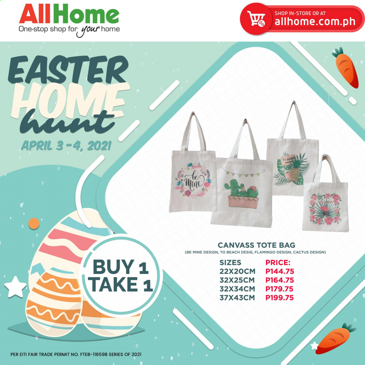 thumbnail - AllHome offer  - 3.4.2021 - 4.4.2021 - Sales products - bag, tote, tote bag, cactus. Page 14.