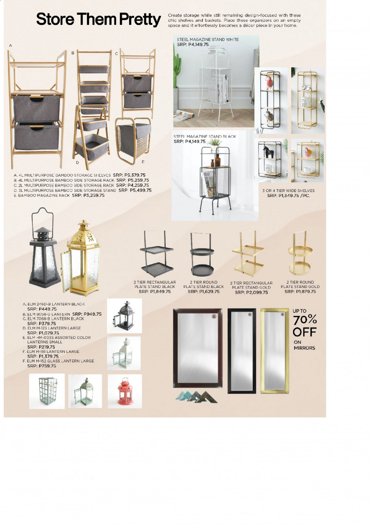thumbnail - AllHome offer  - 23.3.2021 - 30.6.2021 - Sales products - basket, plate, mirror, lantern. Page 70.