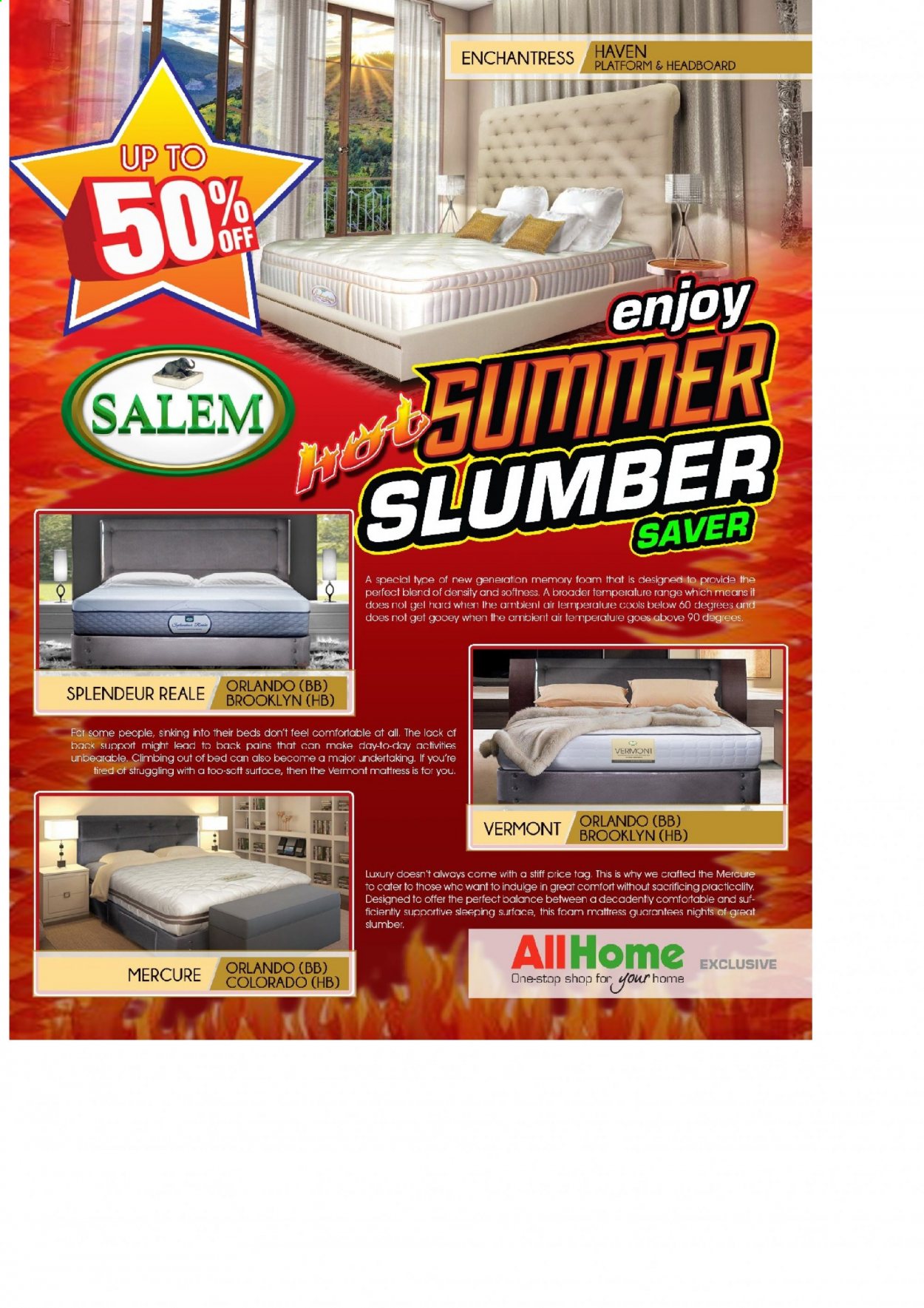 thumbnail - AllHome offer  - 23.3.2021 - 30.6.2021 - Sales products - bed, headboard, mattress, foam mattress. Page 80.