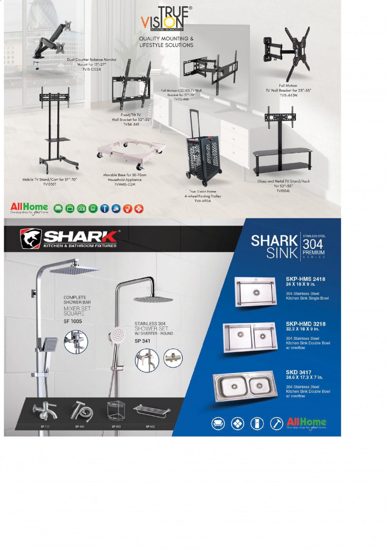 thumbnail - AllHome offer  - 23.3.2021 - 30.6.2021 - Sales products - trolley, bowl, monitor, LED TV, mixer, sink, cart. Page 102.
