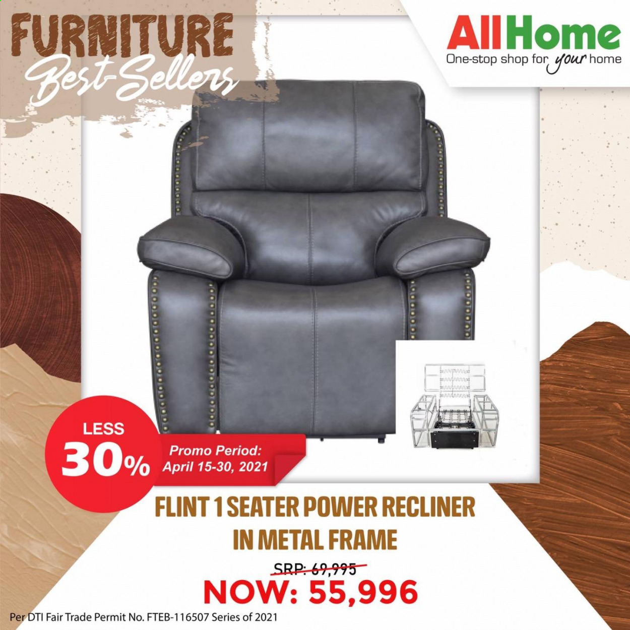 thumbnail - AllHome offer  - 15.4.2021 - 30.4.2021 - Sales products - recliner chair, metal frame. Page 5.