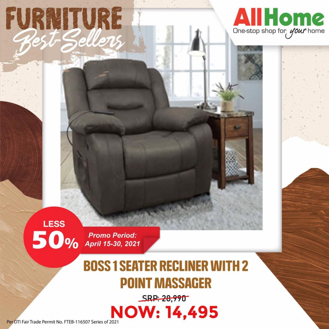 thumbnail - AllHome offer  - 15.4.2021 - 30.4.2021 - Sales products - massager, recliner chair. Page 6.