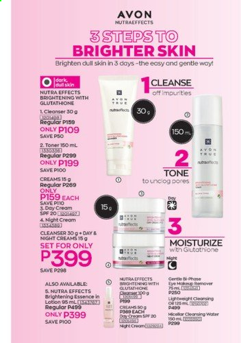 thumbnail - Avon offer  - 1.5.2021 - 31.5.2021 - Sales products - Avon, cleanser, day cream, night cream, Nutra Effects, body lotion. Page 20.