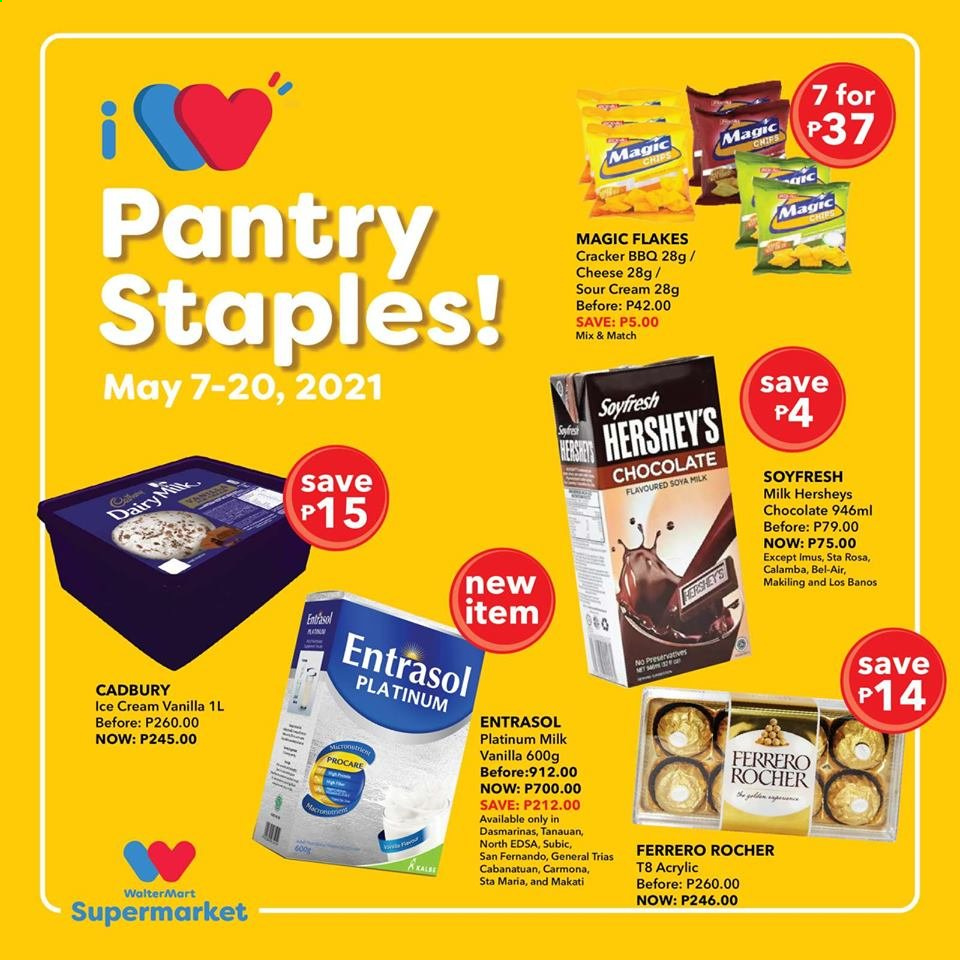 thumbnail - Walter Mart offer  - 7.5.2021 - 20.5.2021 - Sales products - cheese, milk, sour cream, ice cream, Hershey's, Cadbury, crackers, Ferrero Rocher, chips. Page 2.