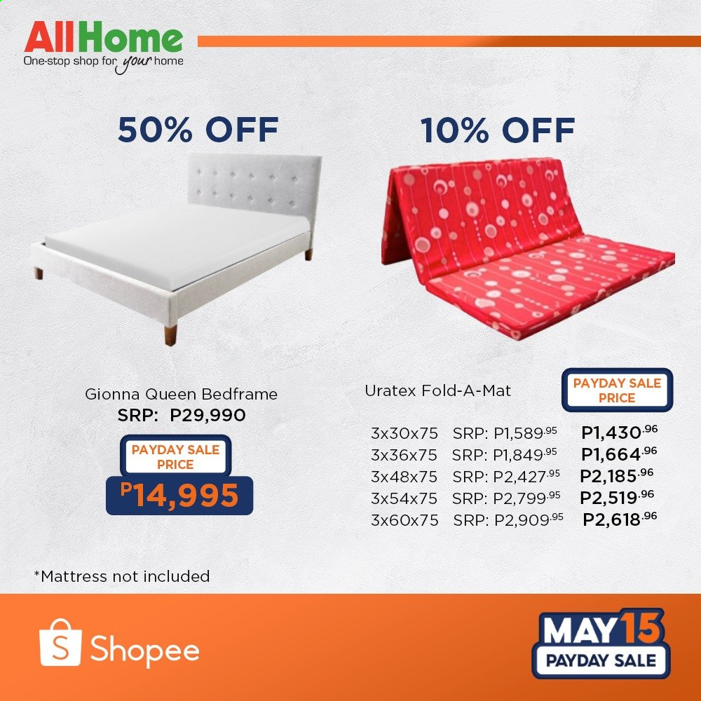 thumbnail - AllHome offer  - 15.5.2021 - 19.5.2021 - Sales products - mattress. Page 3.