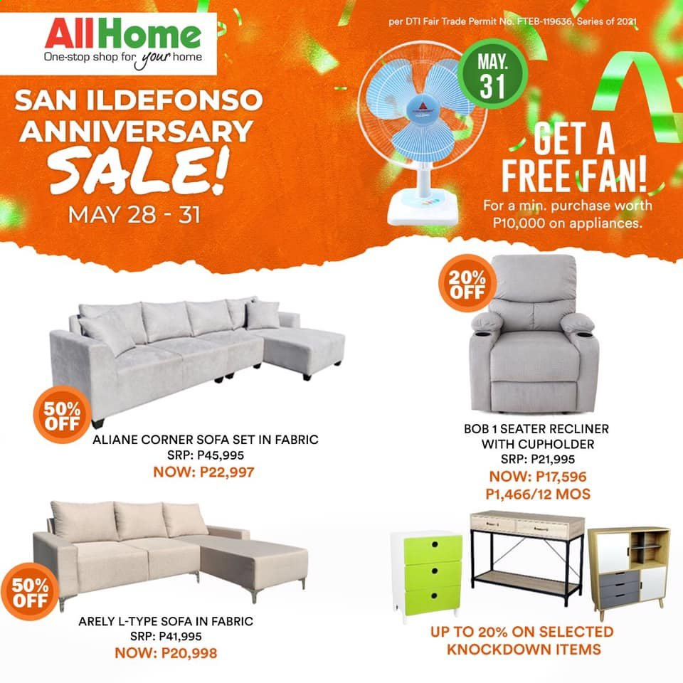 thumbnail - AllHome offer  - 28.5.2021 - 31.5.2021 - Sales products - corner sofa, sofa, recliner chair. Page 4.