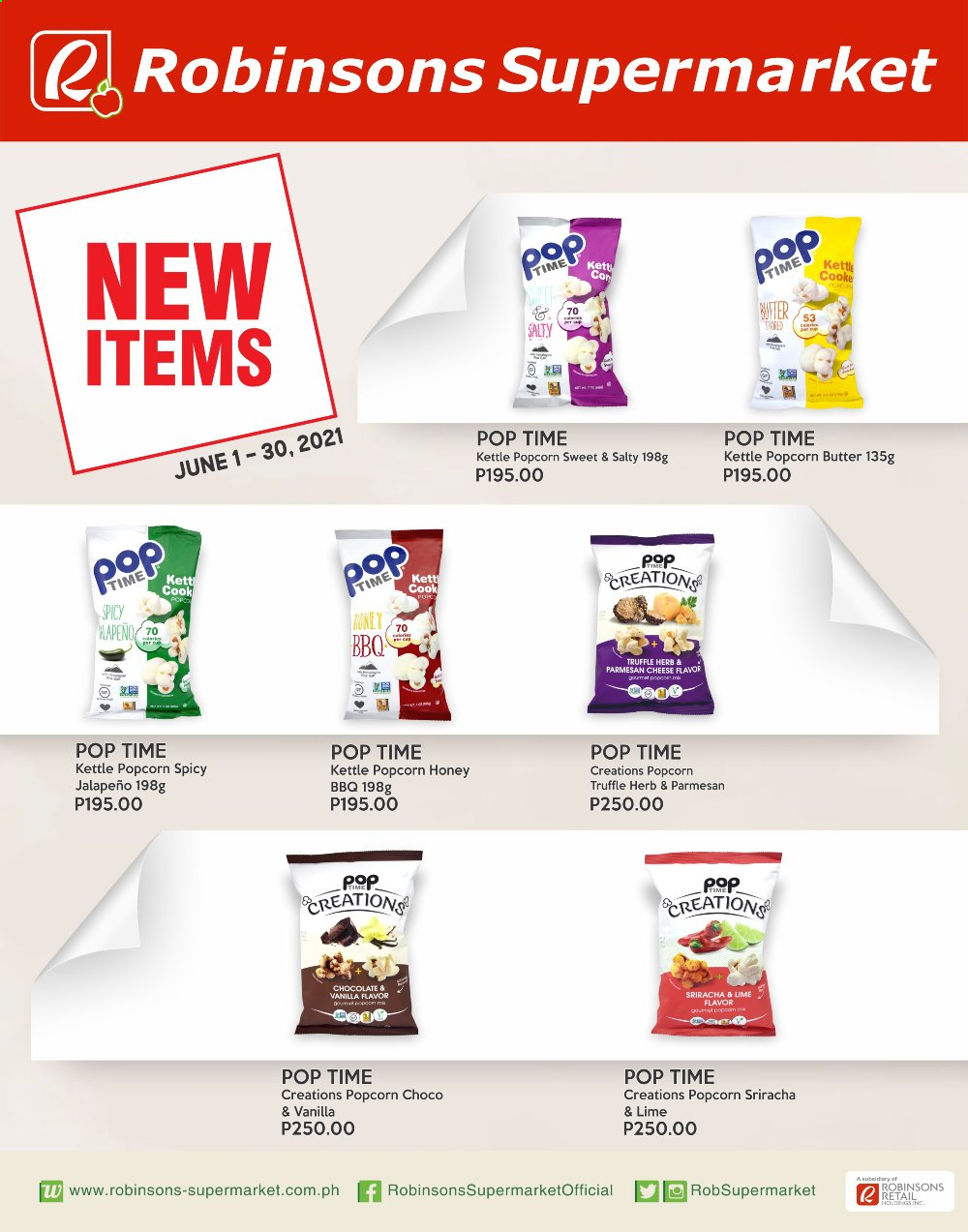 thumbnail - Robinsons Supermarket offer  - 1.6.2021 - 30.6.2021 - Sales products - jalapeño, parmesan, cheese, butter, truffles, popcorn, herbs, sriracha, honey. Page 4.