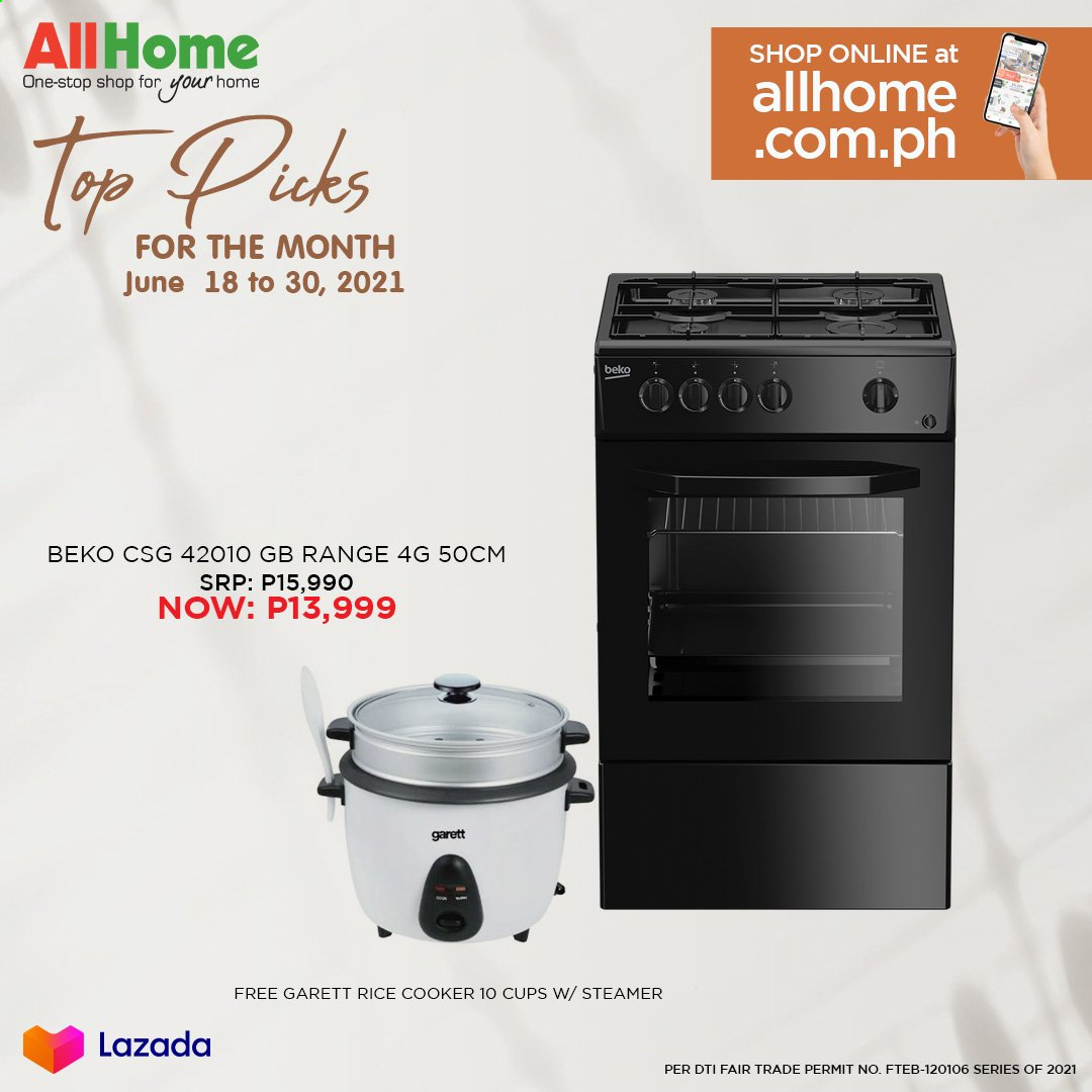 thumbnail - AllHome offer  - 18.6.2021 - 30.6.2021 - Sales products - rice cooker, cup, Beko. Page 3.